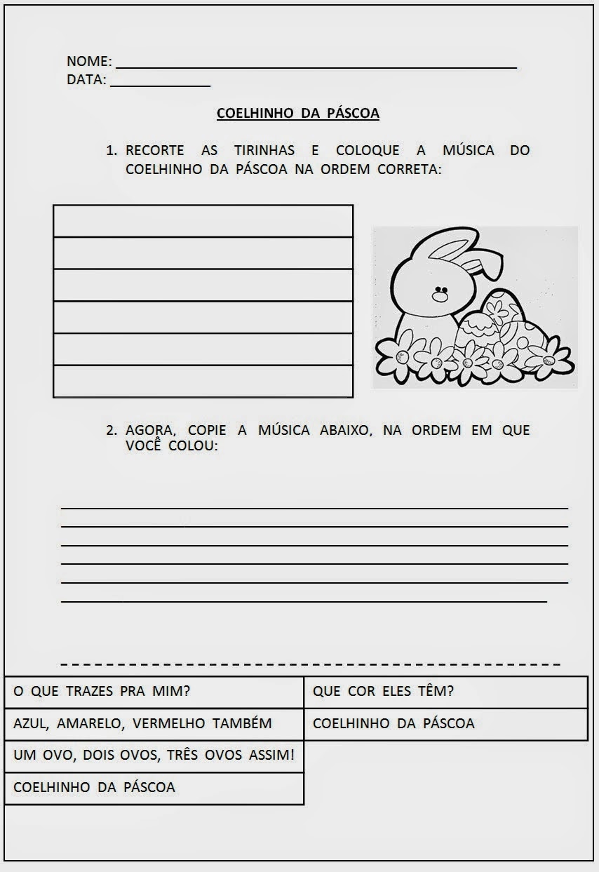 Leia mais sobre o artigo ATIVIDADES DE PÁSCOA COM INTERPRETAÇÃO DE TEXTO