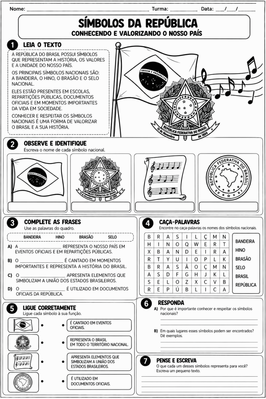 SEQUÊNCIA DIDÁTICA PROCLAMAÇÃO DA REPÚBLICA COM ATIVIDADES PARA IMPRIMIR